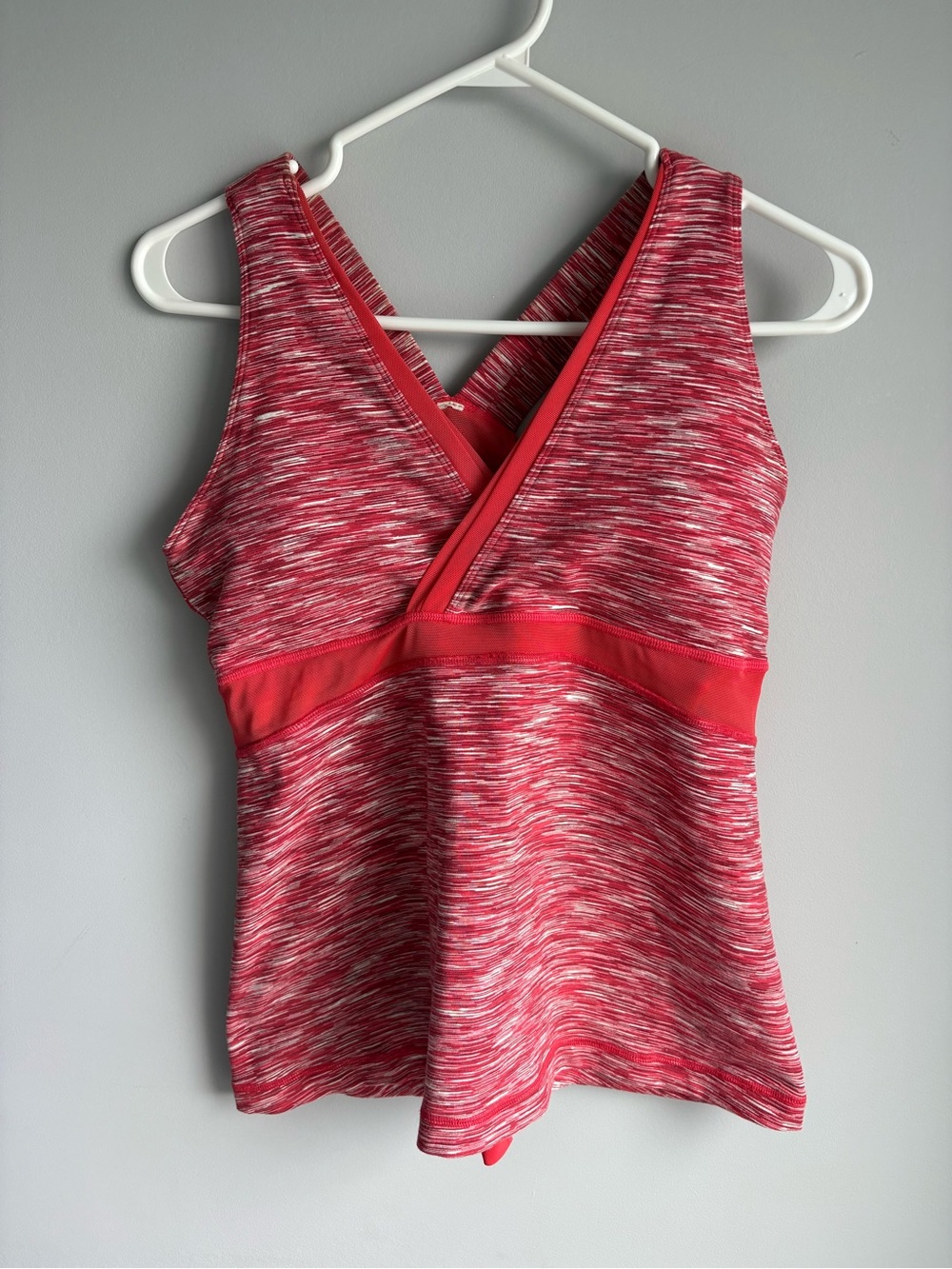 lululemon athletica Pink Space-Dye V-Neck Sports Tank Top | size 10